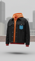 Oversized denim jacket in city black
